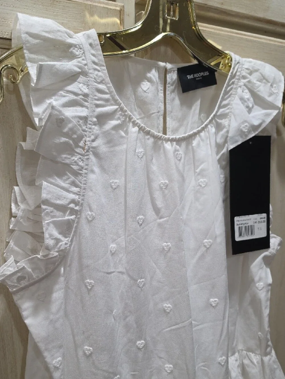 The Kooples White Ruffle-Sleeve Embroidered Mini Dress - Picture 4 of 6